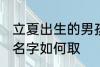 立夏出生的男孩名字 立夏出生的男孩名字如何取