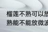 榴莲不熟可以放微波炉加热吗 榴莲不熟能不能放微波炉加热