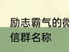 励志霸气的微信群名称 比较霸气的微信群名称