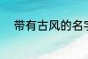 带有古风的名字 稀少的名字古风