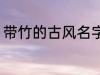 带竹的古风名字 带竹的古风名字精选