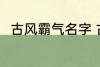 古风霸气名字 古风霸气名字有哪些