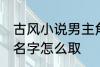 古风小说男主角名字 古风小说男主角名字怎么取