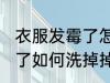 衣服发霉了怎么洗掉掉霉斑 衣服发霉了如何洗掉掉霉斑