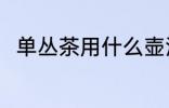 单丛茶用什么壶泡最好 单丛茶介绍
