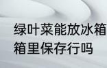 绿叶菜能放冰箱里保存吗 绿叶菜放冰箱里保存行吗