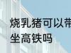 烧乳猪可以带上高铁吗 可以带烧乳猪坐高铁吗